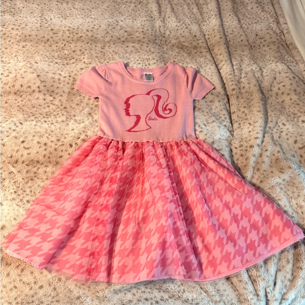Mattel Barbie Pink Houndstooth Knit Tulle Dress